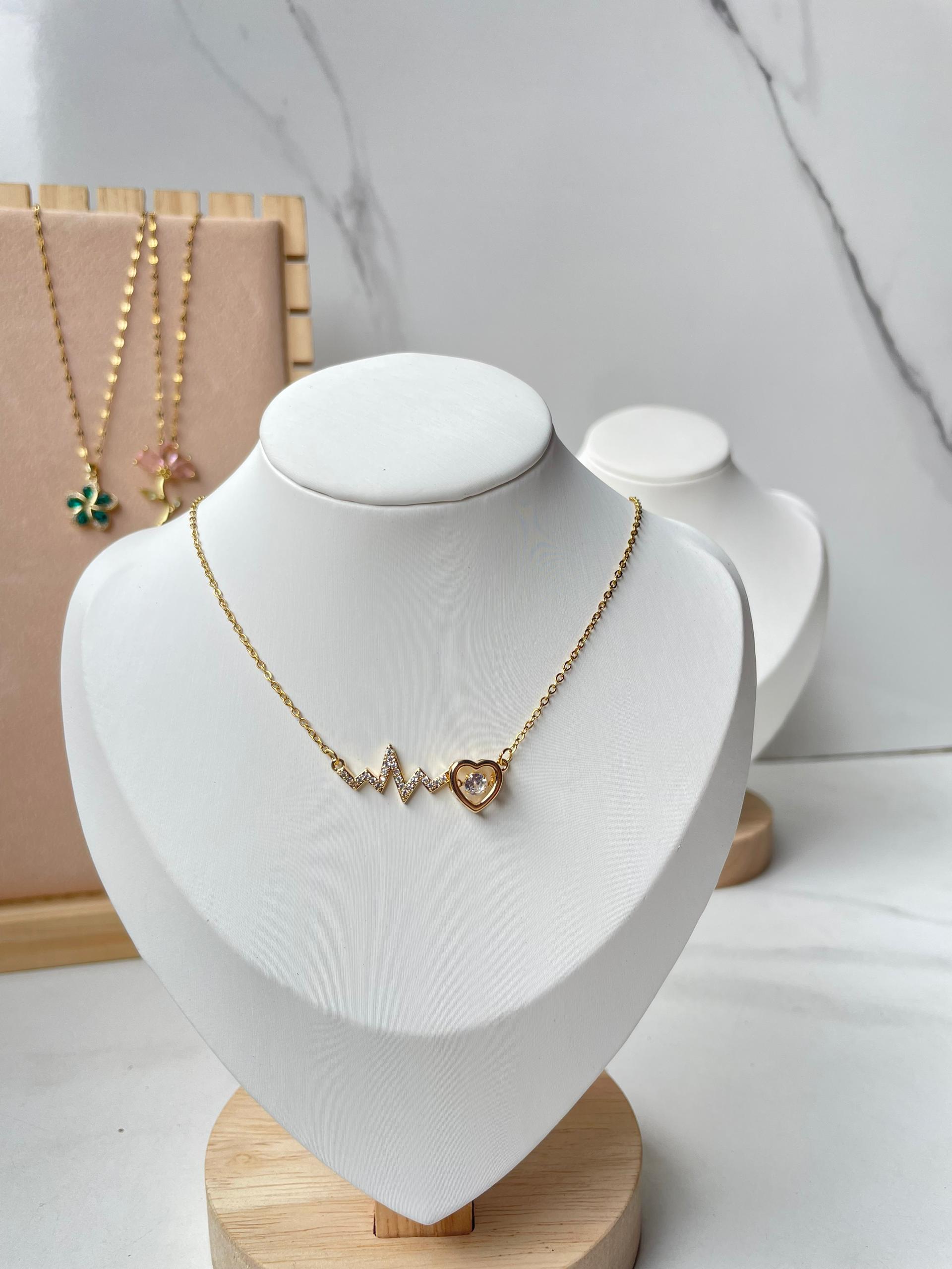 18k Gold Plated Stainless Steel Heart Necklace Chain